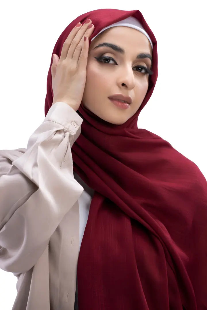 Turkish Lawn Hijab - Maroon