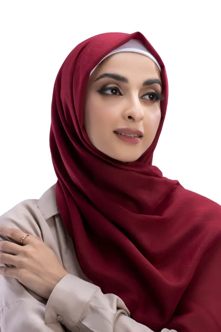 Turkish Lawn Hijab - Maroon