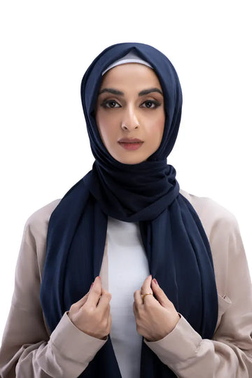 Turkish Lawn Hijab - Navy Blue