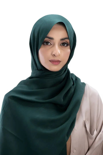 Turkish Lawn Hijab - Bottle Green