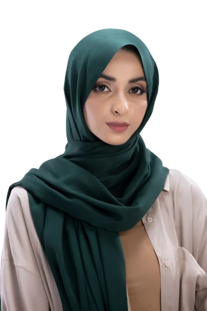 Turkish Lawn Hijab - Bottle Green
